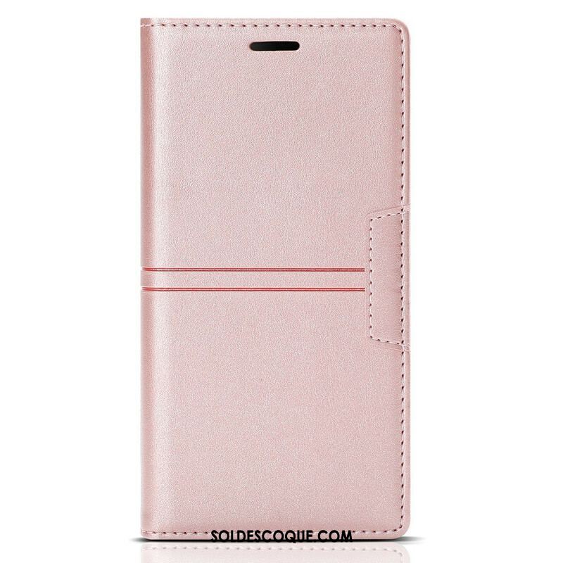 Flip Cover iPhone 13 Pro Style Cuir Couture Fermoir Magnétique