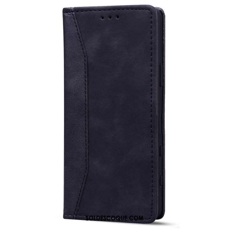 Flip Cover iPhone 14 Effet Cuir Business Bicolore