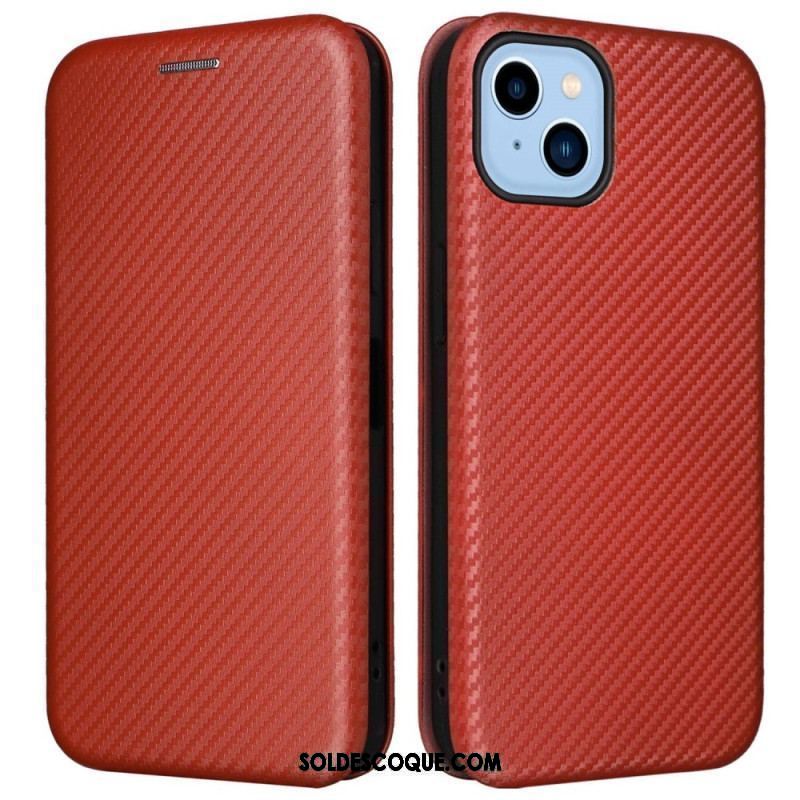 Flip Cover iPhone 14 Plus Fibre Carbone