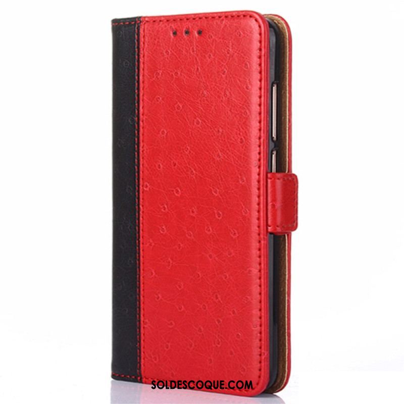 Flip Cover iPhone 14 Plus Style Cuir Autruche