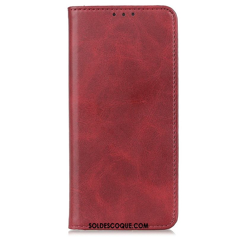 Flip Cover iPhone 14 Pro Cuir Fendu Classique