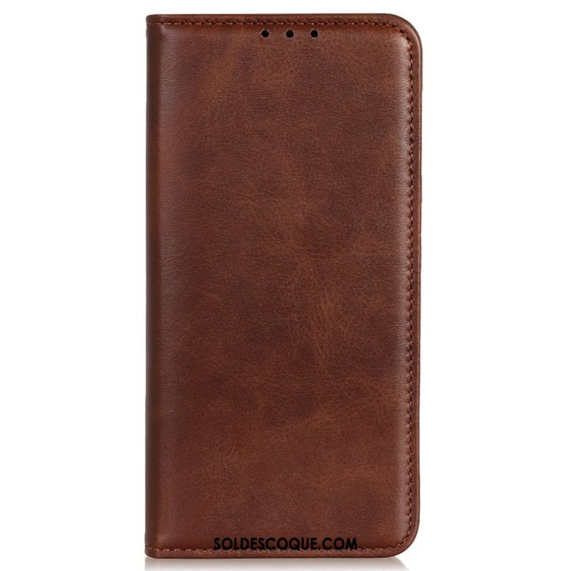 Flip Cover iPhone 14 Pro Cuir Fendu Classique