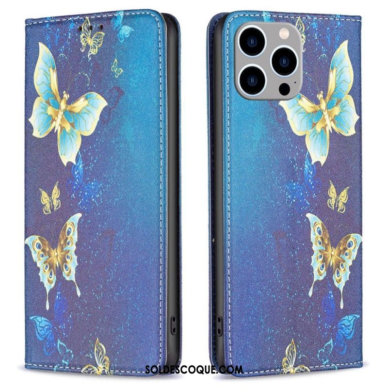 Flip Cover iPhone 14 Pro Max Papillons