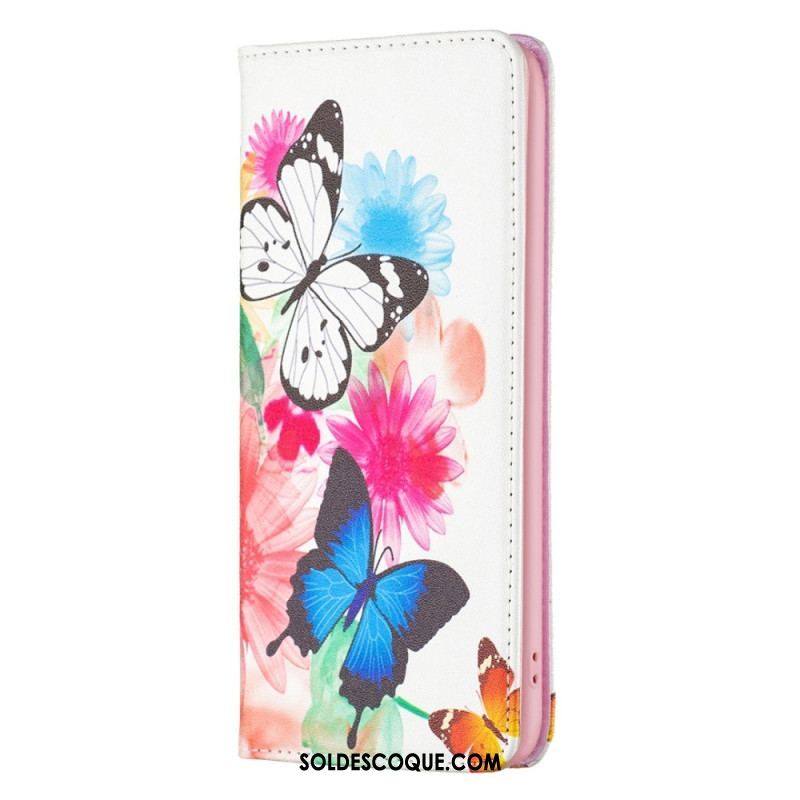 Flip Cover iPhone 14 Pro Papillons