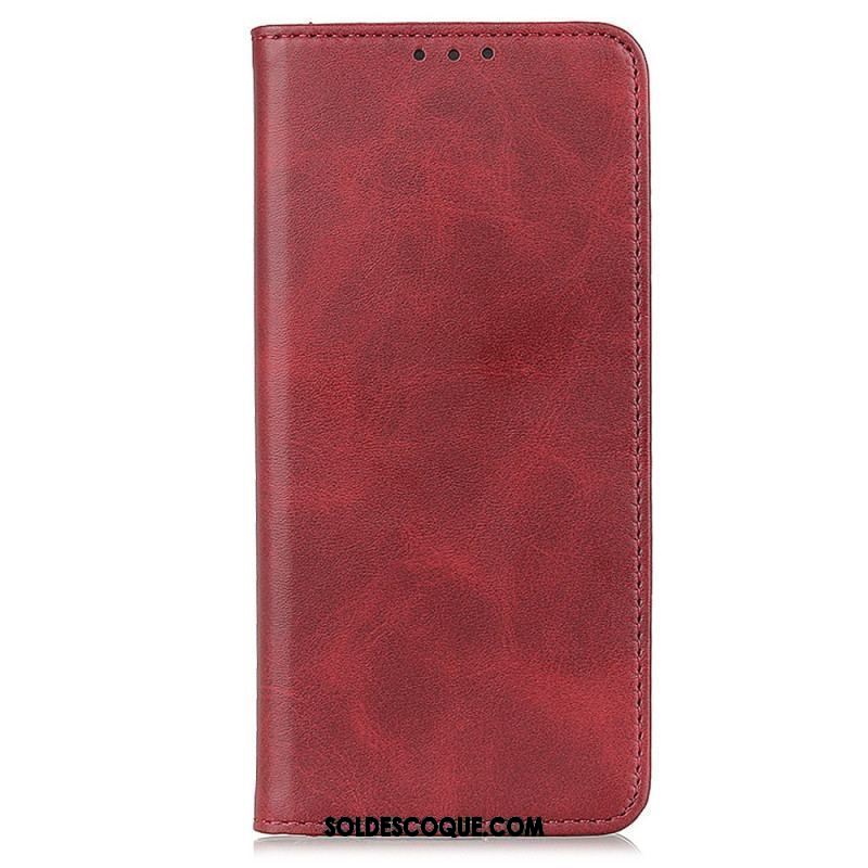 Flip Cover iPhone 15 Cuir Fendu