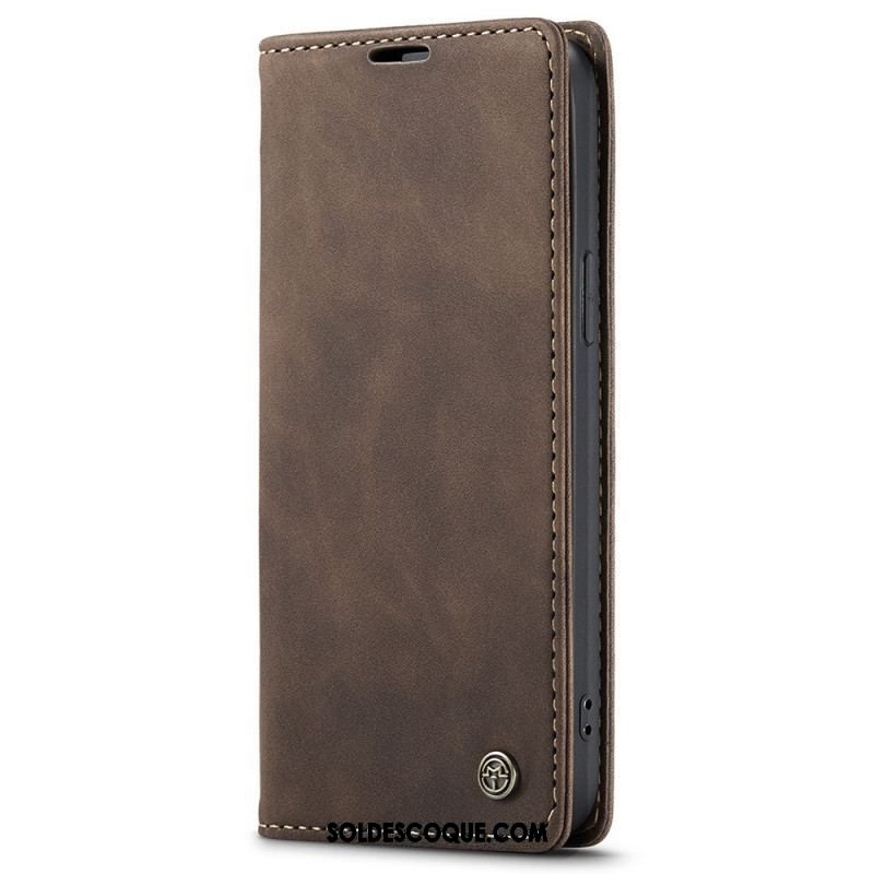 Flip Cover iPhone 15 Simili Cuir Vintage CASEME