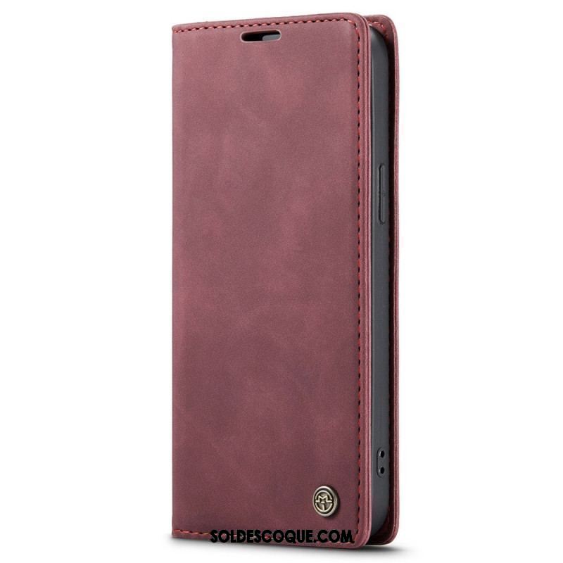 Flip Cover iPhone 15 Simili Cuir Vintage CASEME