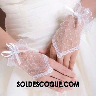 Gant Femme Accessoires Dentelle Doigts Exposés Blanc La Mariée En Ligne