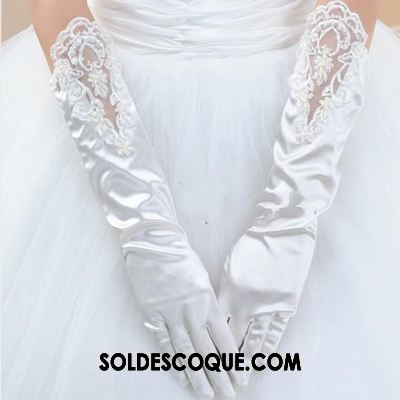 Gant Femme Accessoires Dentelle Doigts Exposés Blanc La Mariée En Ligne