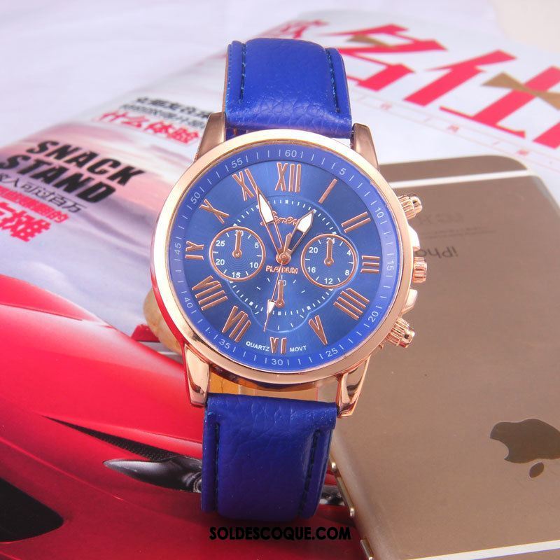 Gant Femme Bleu Montre À Quartz Rose Montre À Bracelet Tendance Pas Cher