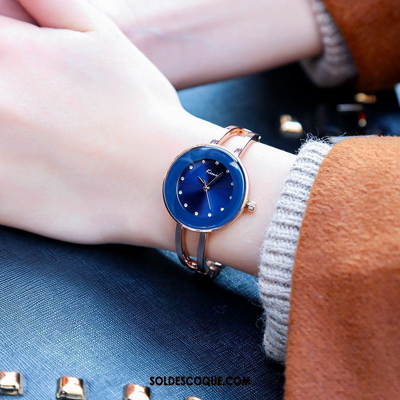 Gant Femme Bleu Étanche Simple Montre À Quartz Loisir Soldes