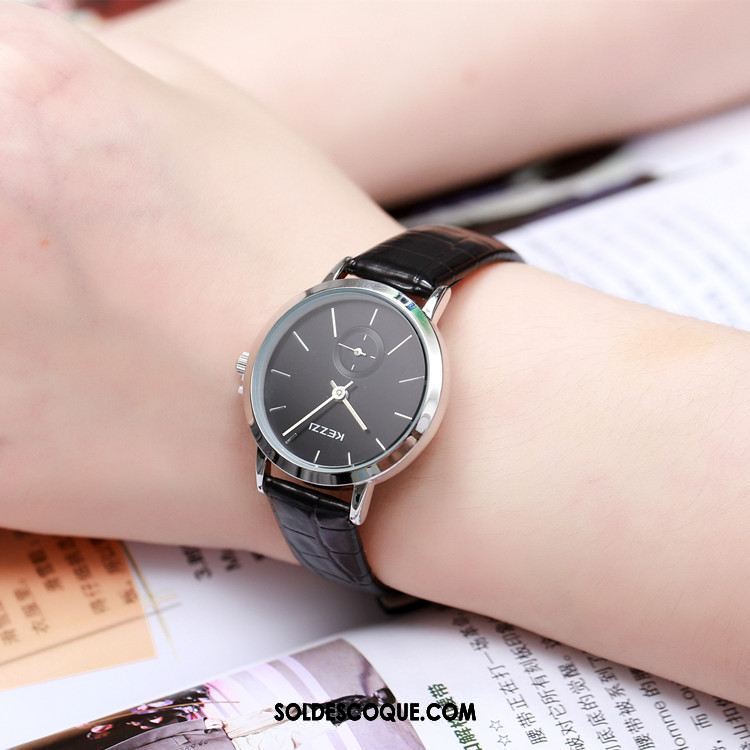 Gant Femme Ceinture Étanche Montre À Bracelet Tendance Noir Pas Cher