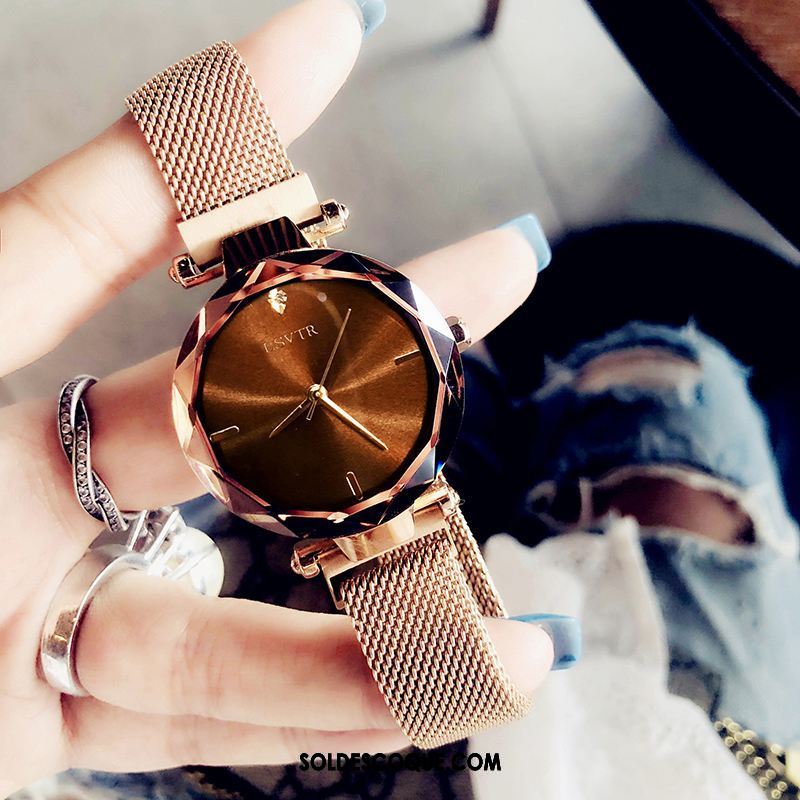 Gant Femme Le Nouveau Montre À Bracelet Simple Ciel Étoilé Mode Soldes