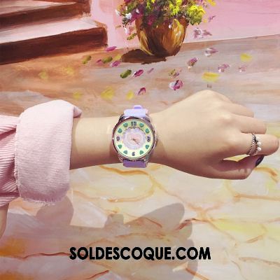 Gant Femme Loisir Rose Dessin Animé Petit Montre À Bracelet Soldes