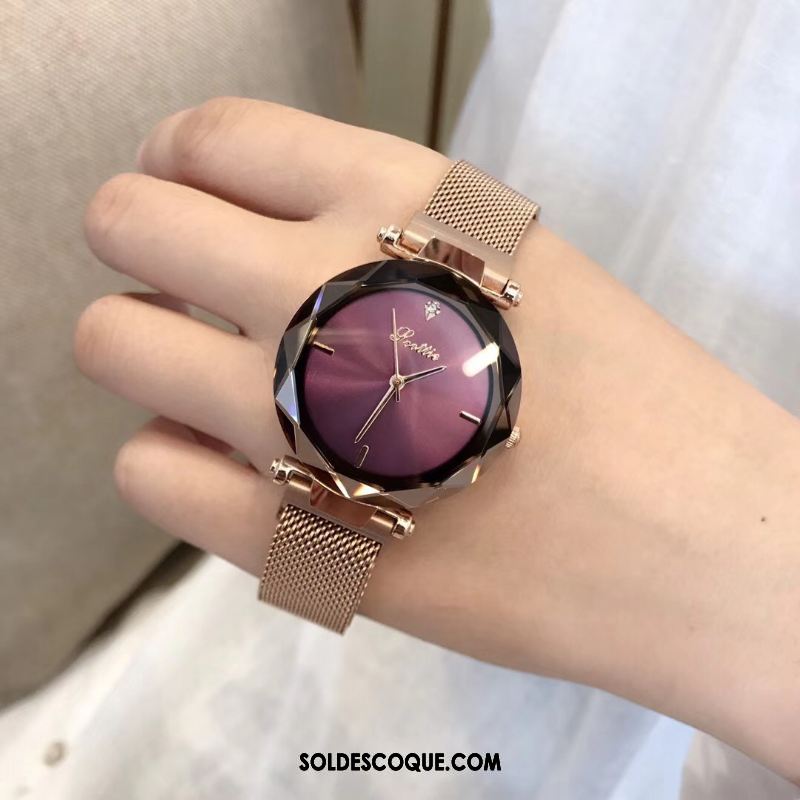 Gant Femme Mode Tendance Rouge Montre À Bracelet Étanche France