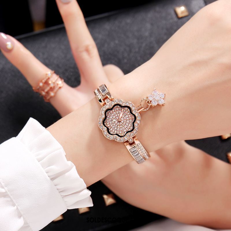 Gant Femme Montre À Bracelet Accessoires Montre À Quartz Étudiant Pétale Pas Cher