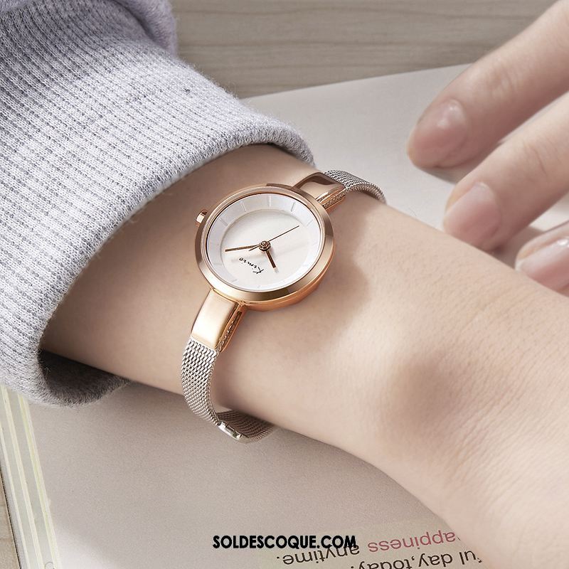 Gant Femme Montre À Bracelet Tendance Métal Généreuse Frais Pas Cher