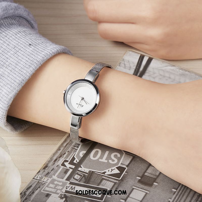 Gant Femme Montre À Bracelet Tendance Métal Généreuse Frais Pas Cher