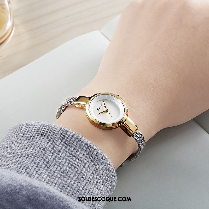 Gant Femme Montre À Bracelet Tendance Métal Généreuse Frais Pas Cher