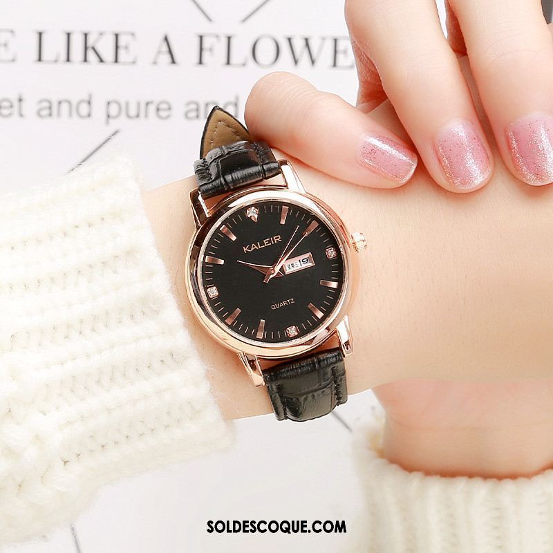 Gant Femme Noir Loisir Mode Montre À Quartz Watchband En Vente