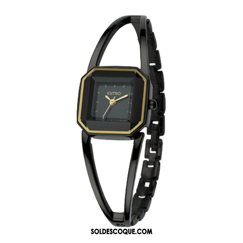 Gant Femme Noir Montre À Bracelet Étudiant Tendance Simple Pas Cher