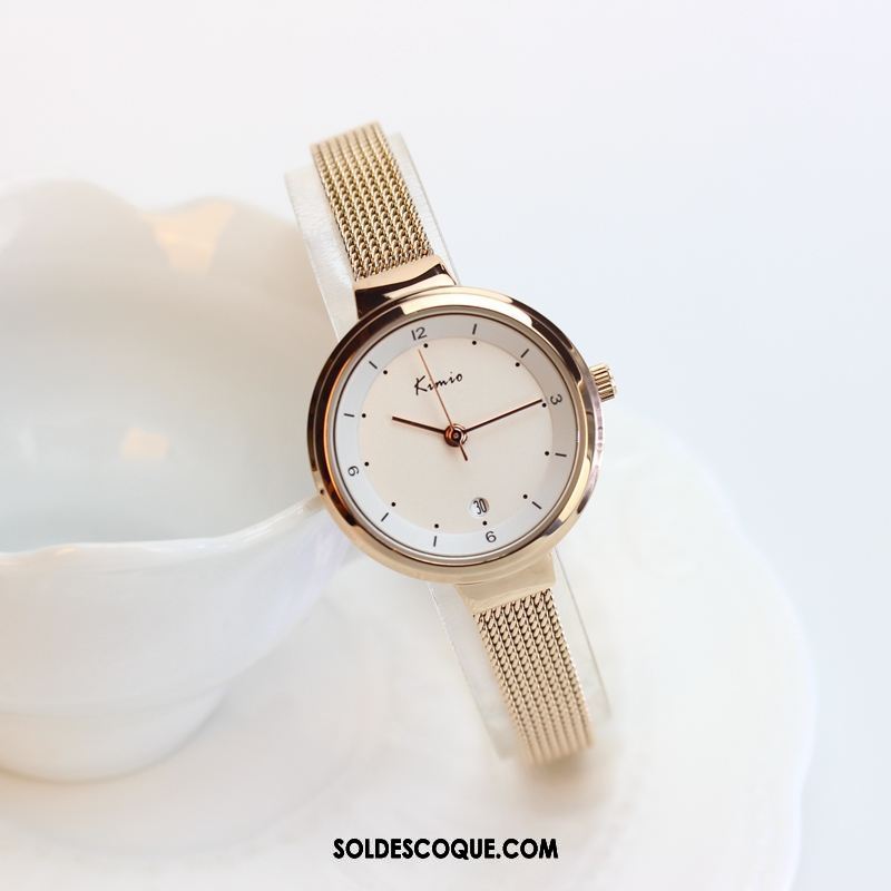 Gant Femme Tendance Loisir Tempérament Montre À Quartz Calendrier Soldes