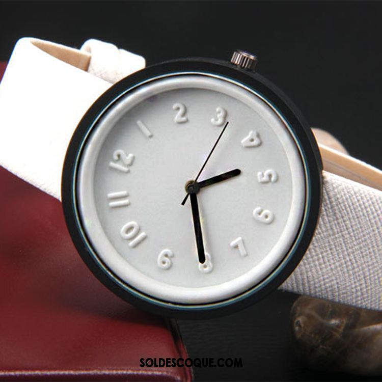 Gant Femme Toile Rouge Ceinture Simple Montre À Quartz Pas Cher