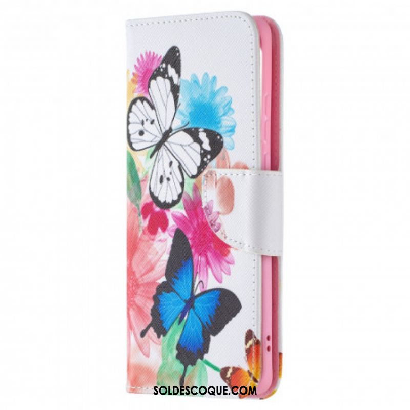 Housse Huawei P50 Pro Papillons et Fleurs Peints