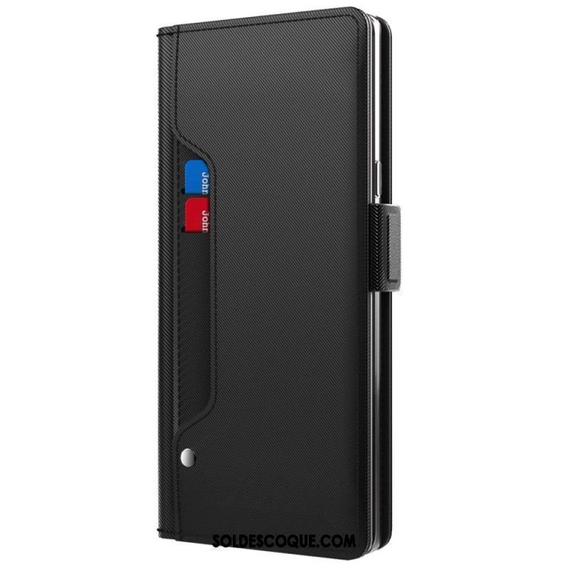 Housse Huawei P60 Pro Miroir et Porte-Cartes Amovible