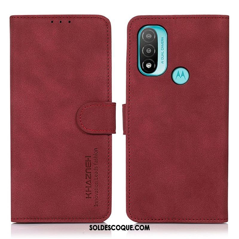 Housse Moto E40 / E30 / E20 Effet Cuir Fashion KHAZNEH