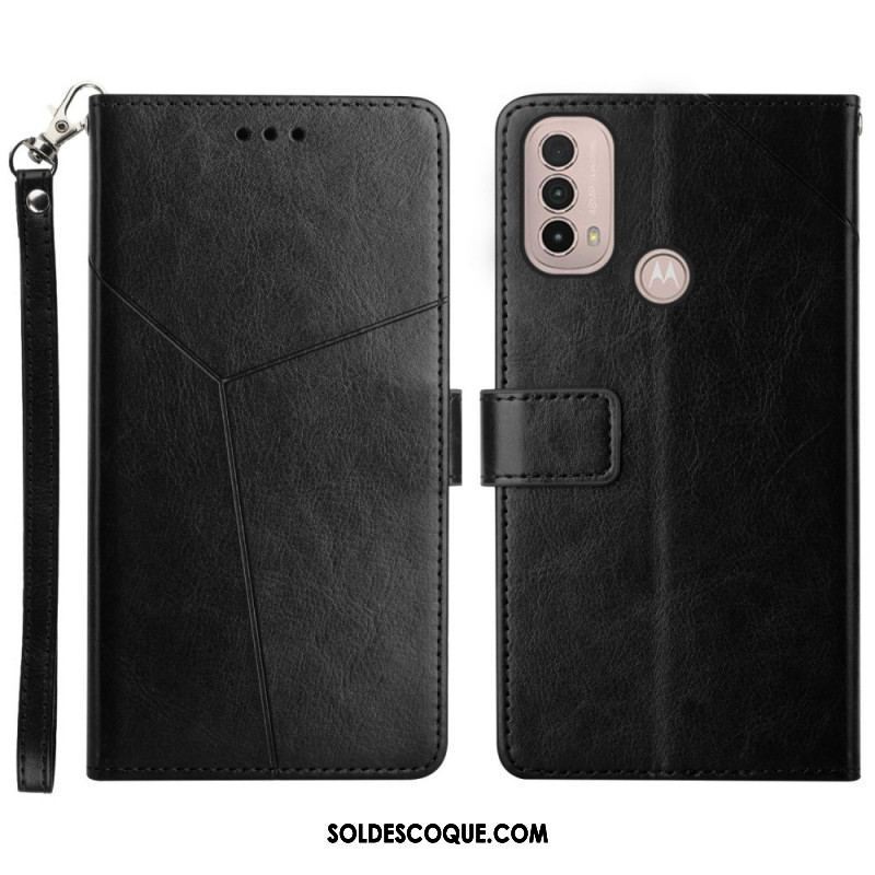 Housse Moto E40 / E30 / E20 Style Cuir Géo Y Design