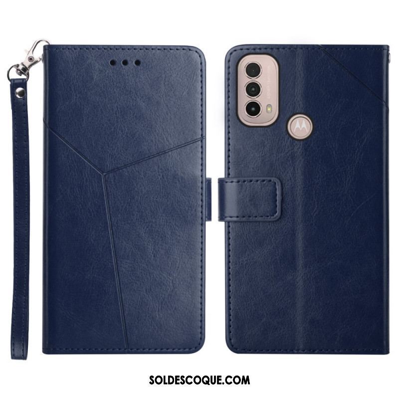 Housse Moto E40 / E30 / E20 Style Cuir Géo Y Design