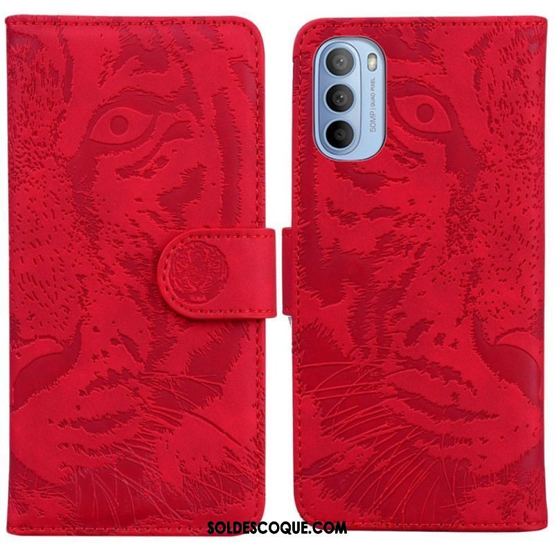 Housse Moto G41 / G31 Empreinte Face de Tigre