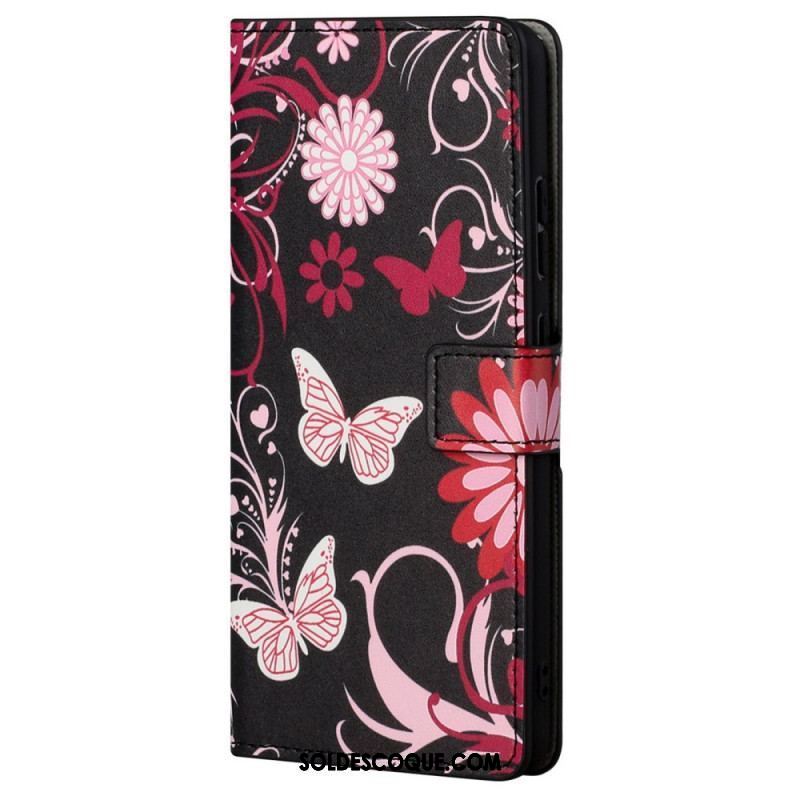 Housse Moto G41 / G31 Papillons et Fleurs