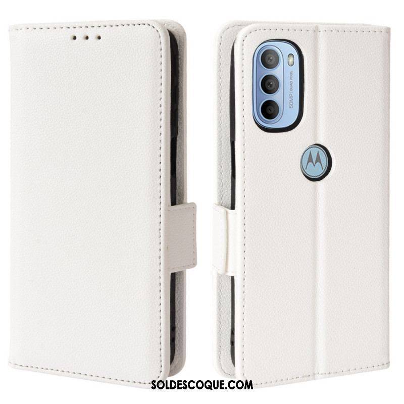Housse Moto G41 / G31 Rabat Double Litchi New Colors