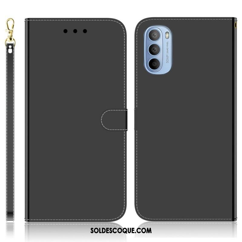 Housse Moto G41 / G31 Simili Cuir Couverture Miroir