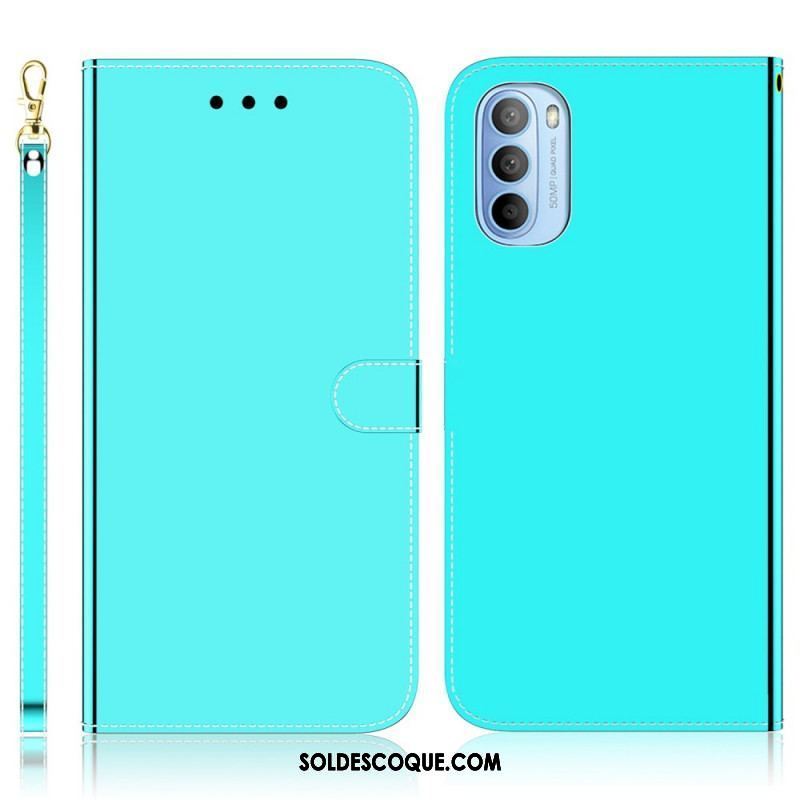 Housse Moto G41 / G31 Simili Cuir Couverture Miroir