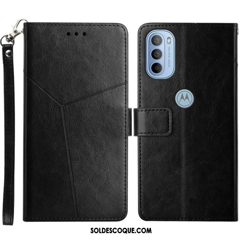 Housse Moto G41 / G31 Style Cuir Géo Y Design