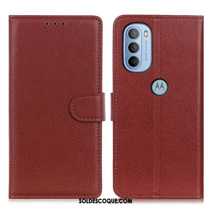 Housse Moto G41 / G31 Traditionnellement Litchi