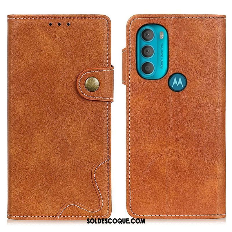 Housse Moto G71 5G Artistique Couture Bouton