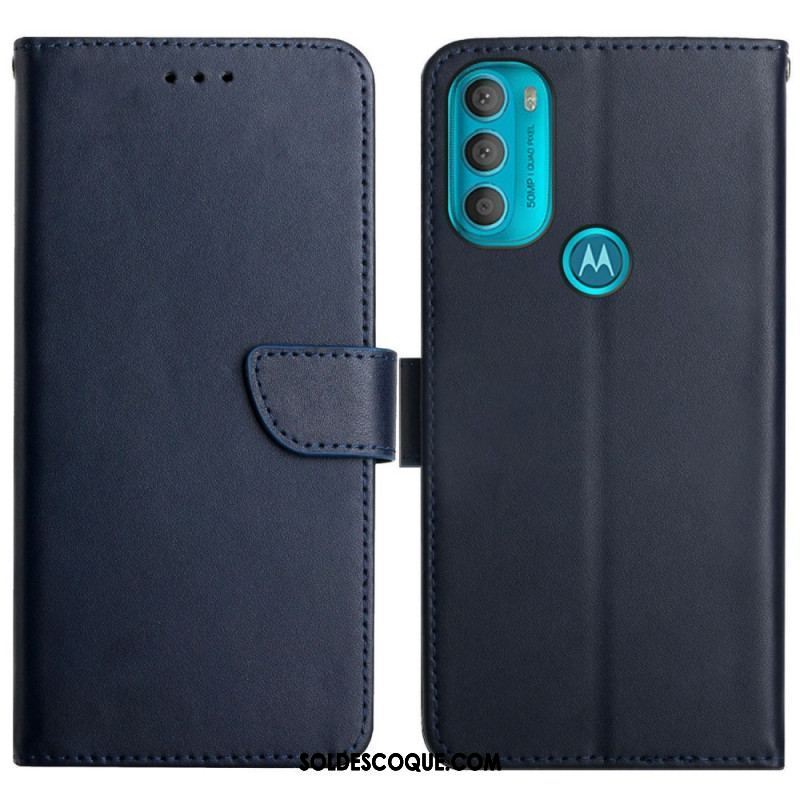 Housse Moto G71 5G Cuir Nappa Véritable