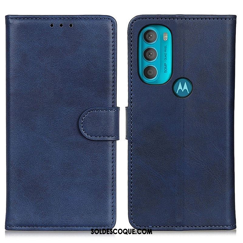 Housse Moto G71 5G Effet Cuir Matte Rétro