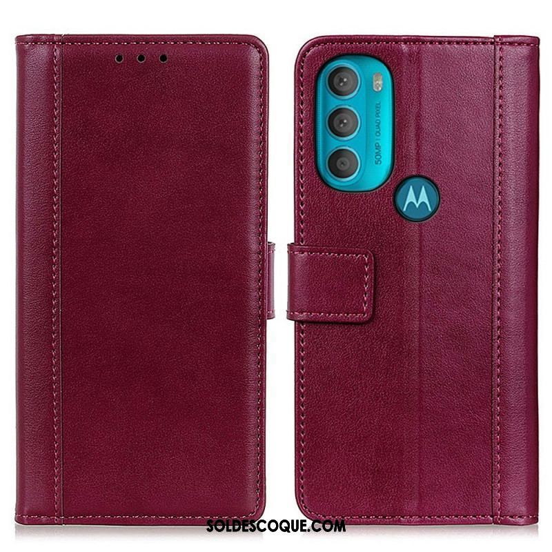 Housse Moto G71 5G Effet Cuir Version Coloré