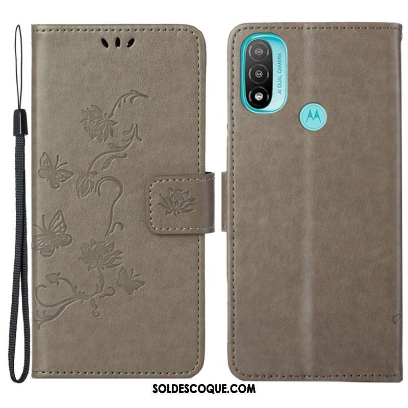 Housse Moto G71 5G Papillons et Fleurs D'Asie