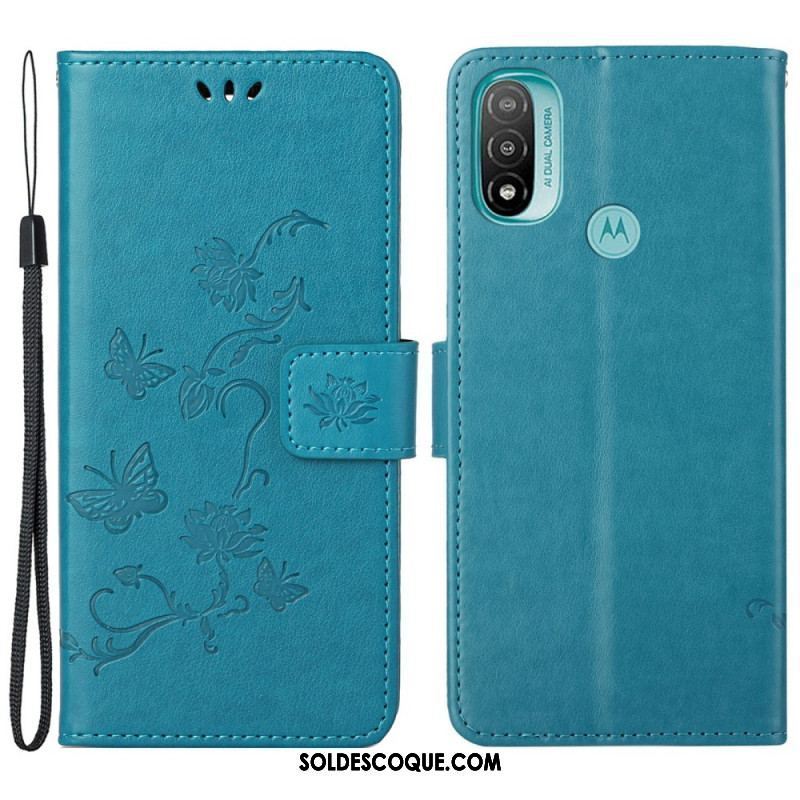 Housse Moto G71 5G Papillons et Fleurs D'Asie