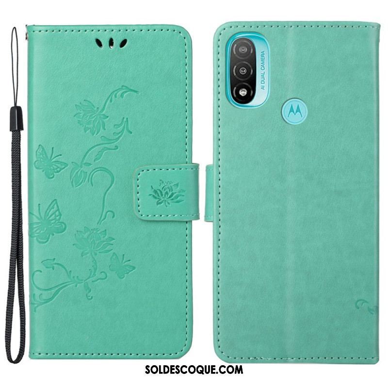 Housse Moto G71 5G Papillons et Fleurs D'Asie