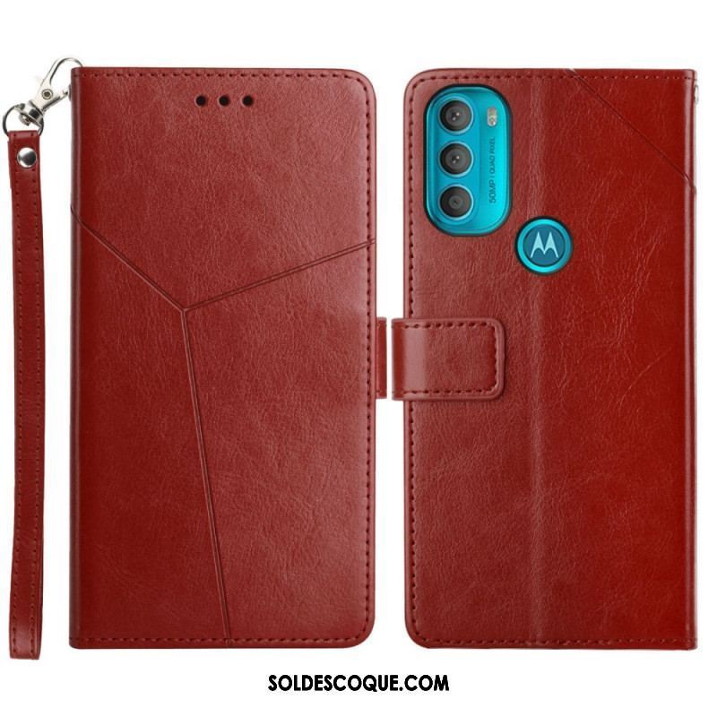 Housse Moto G71 5G Style Cuir Géo Y Design