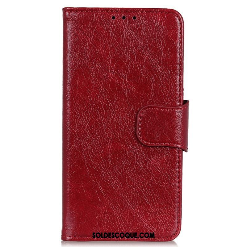 Housse Moto G73 5G Cuir Fendu Nappa