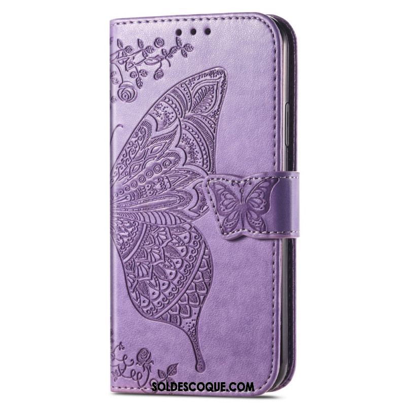 Housse Moto G73 5G Papillon Baroque