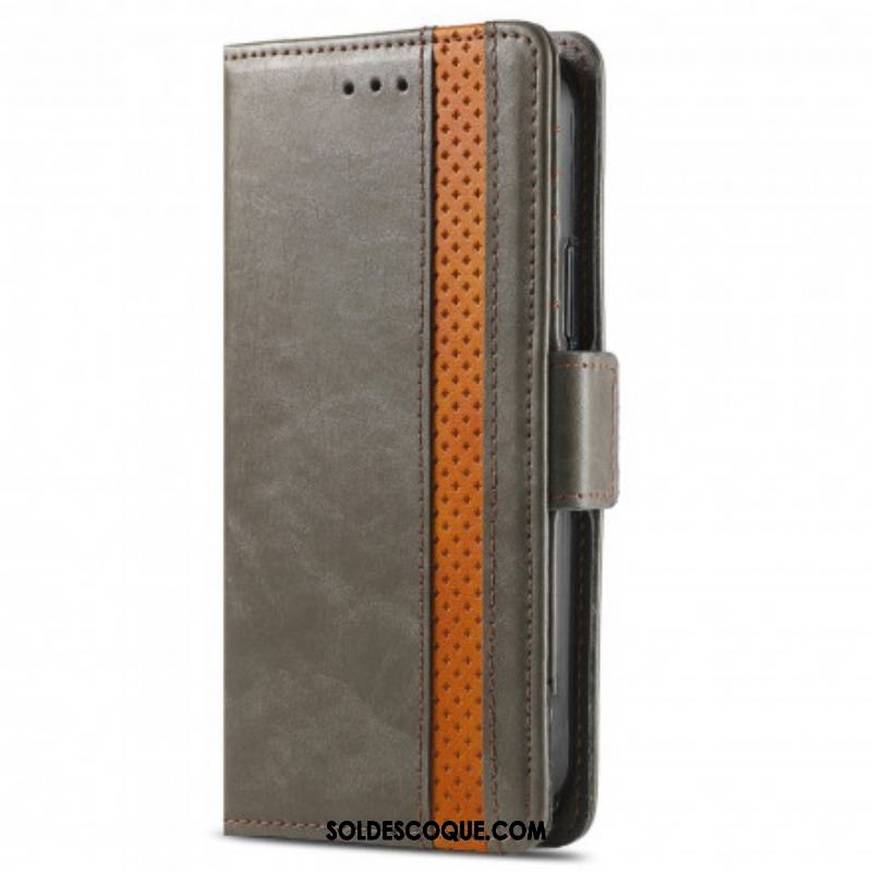 Housse Motorola Edge 20 Lite Bicolore Double Fermoir